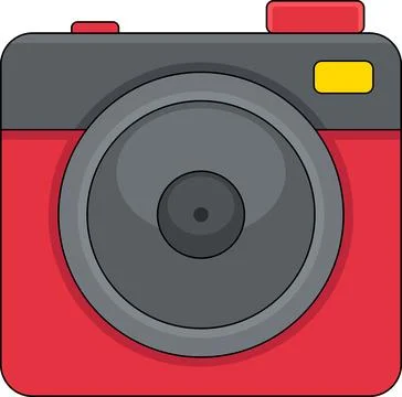Illustration of a flat image of a multimedia icon, digital camera app Illustrazione stock