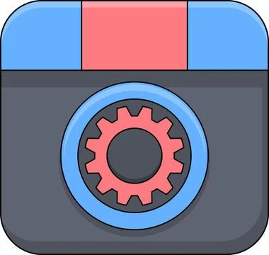 Illustration of a flat image of a multimedia icon, system development web Illustrazione stock