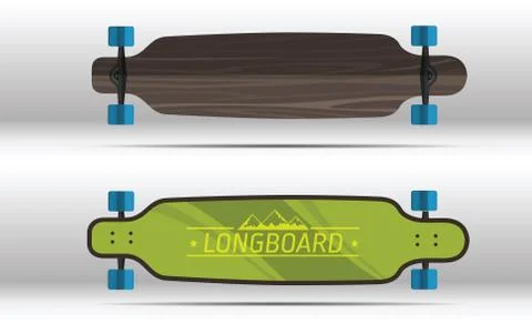 Illustration of flat longboards isolated Stock Illustration
