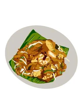 Illustration of flat noodles Illustrazione stock