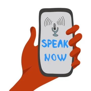 Illustration in flat style, voice recognition concept. Stock Illustration