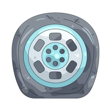 Illustration of flat tire Stock Illustration