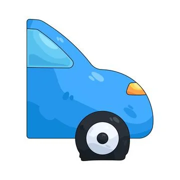 Illustration of flat tire Stock Illustration