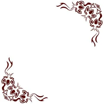 Illustration of floral frame with space for text. Border illustration Stock Illustration