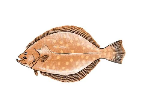 Illustration of Flounder Illustrazione stock