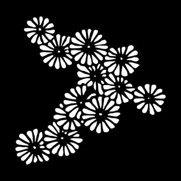 Illustration of the Flower in Bloom in the Black Background Stock Illustration