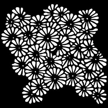 Illustration of the Flower in Bloom in the Black Background Stock Illustration