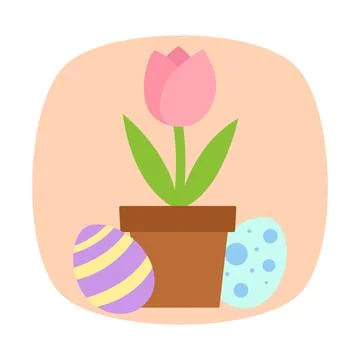 Illustration of a flower with Easter eggs Stock Illustration