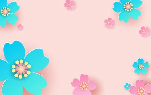 Illustration of flower pattern background. Creative design paper cut and craf Illustrazione stock