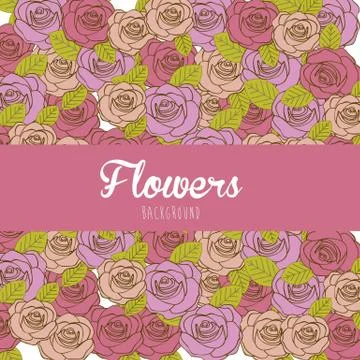 Illustration of flower pattern, rose pattern, roses card, vector illustration Stock Illustration