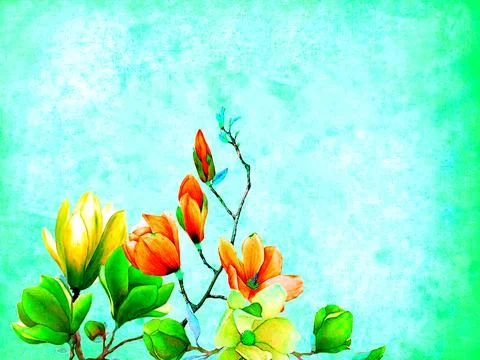 Illustration of flowers about to bloom Stock Illustration