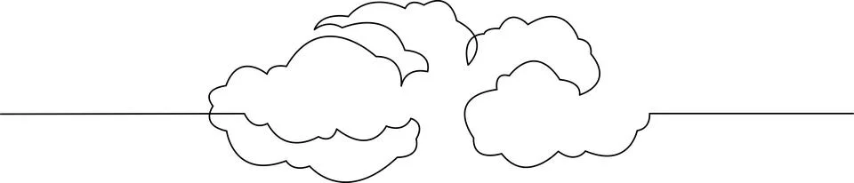 Illustration of fluffy clouds in sky Vector Illustrazione stock