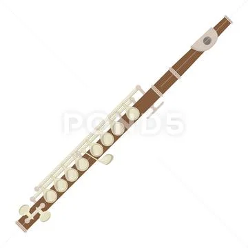 Illustration of a flute on white background. Stock Illustration