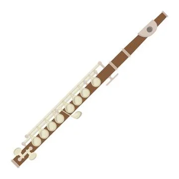 Illustration of a flute on white background. Stock Illustration