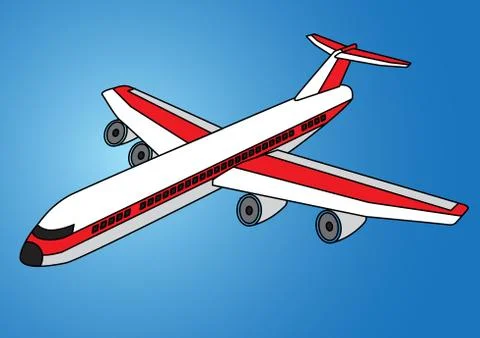 Illustration of Flying Airplane isolated-Vector Illustration Stock Illustration