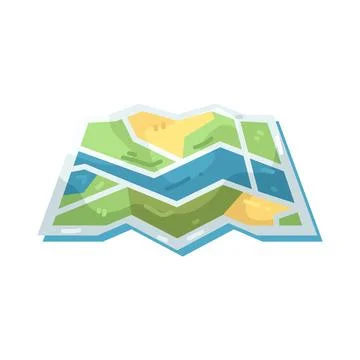 Illustration of Folded map Illustrazione stock