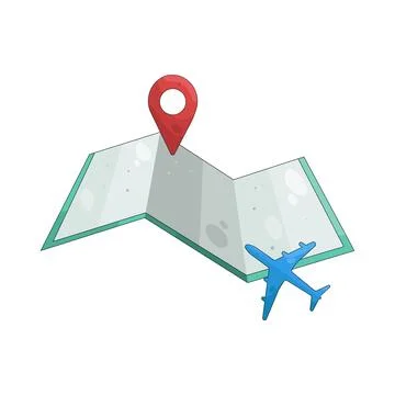 Illustration of folded map Ilustración de archivo