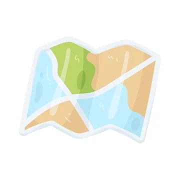 Illustration of folded map Иллюстрация
