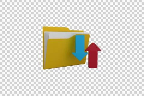 Illustration of folder with blue and red arrow sign Stock Illustration