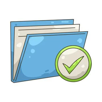 Illustration of folder with a checkmark Illustrazione stock