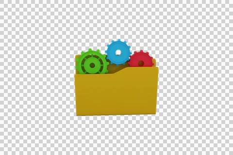 Illustration of folder with gears Stock-Illustration
