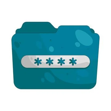 Illustration of folder password 스톡 일러스트
