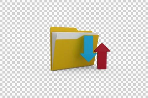 Illustration of folder with red and blue arrow sign Stock Illustration