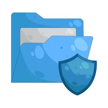 Illustration of folder shield 스톡 일러스트