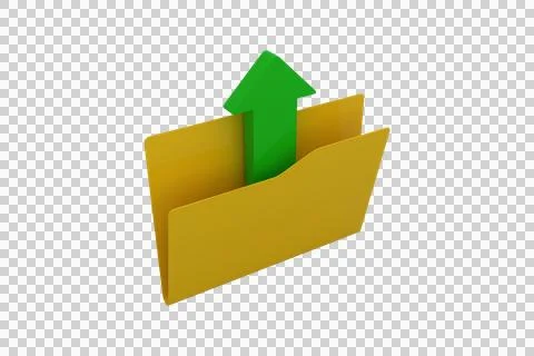 Illustration of folder with uploading arrow symbol Stockillustratie