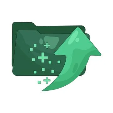 Illustration of folder with upward arrow Stock Illustration