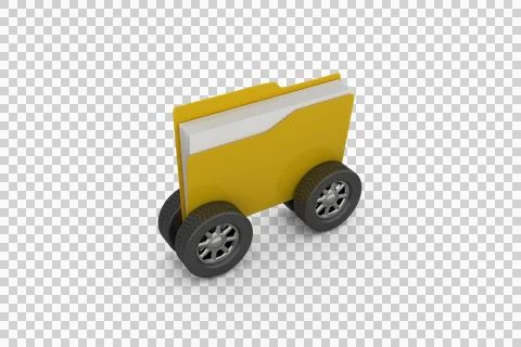 Illustration of folder with wheels Illustrazione stock