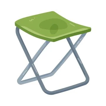 Illustration of folding camping stool Stock Illustration