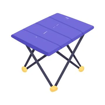 Illustration of folding camping table Stock Illustration
