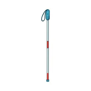Illustration of folding white cane Stock Illustration