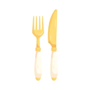 Illustration of fork and knife 스톡 일러스트