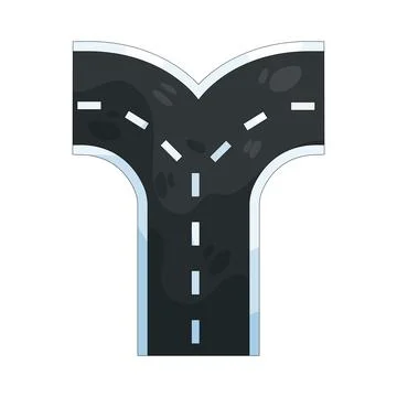 Illustration of fork road 스톡 일러스트