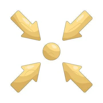 Illustration of Four arrows pointing in Stock Illustration