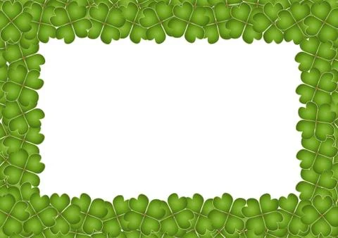 An Illustration of Four Leaf Clover Frame with Copy Space Stock Illustration
