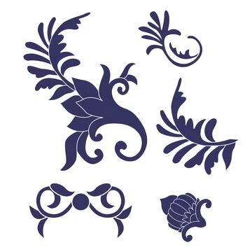 Illustration of four unique designs on a plain white background Stock Illustration