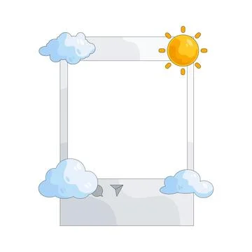 Illustration of frame with cloud and sun 스톡 일러스트
