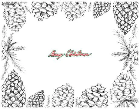 Illustration Frame of Hand Drawn Sketch of Various Style of Lovely Christmas 库存插图