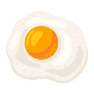 Illustration of fried chicken egg. Image for food and agricultural industries. Stock Illustration