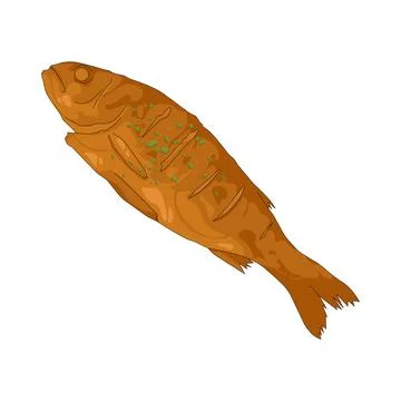 Illustration of Fried fish Stock Illustration