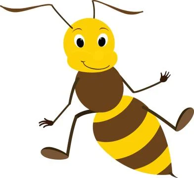 Illustration of a Friendly Cute Bee Stock Illustration