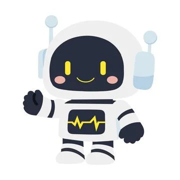 Illustration of a Friendly Robot Waving Stock Illustration