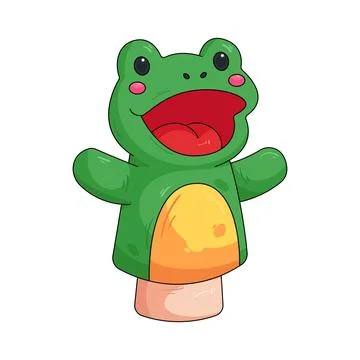 Illustration of frog hand puppet 库存插图