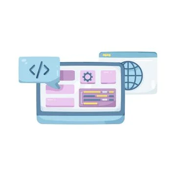 Illustration of frontend development 스톡 일러스트