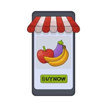 Illustration of Fruit and vegetables Stock Illustration