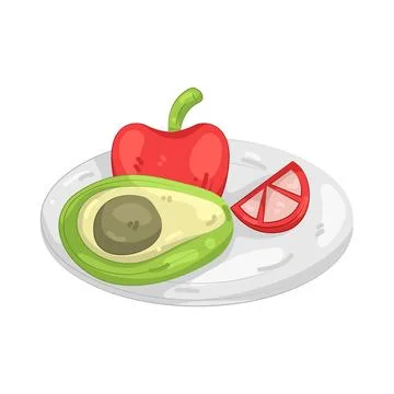 Illustration of Fruit on a plate Illustrazione stock
