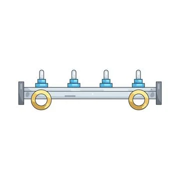 Illustration of fuel rail 스톡 일러스트